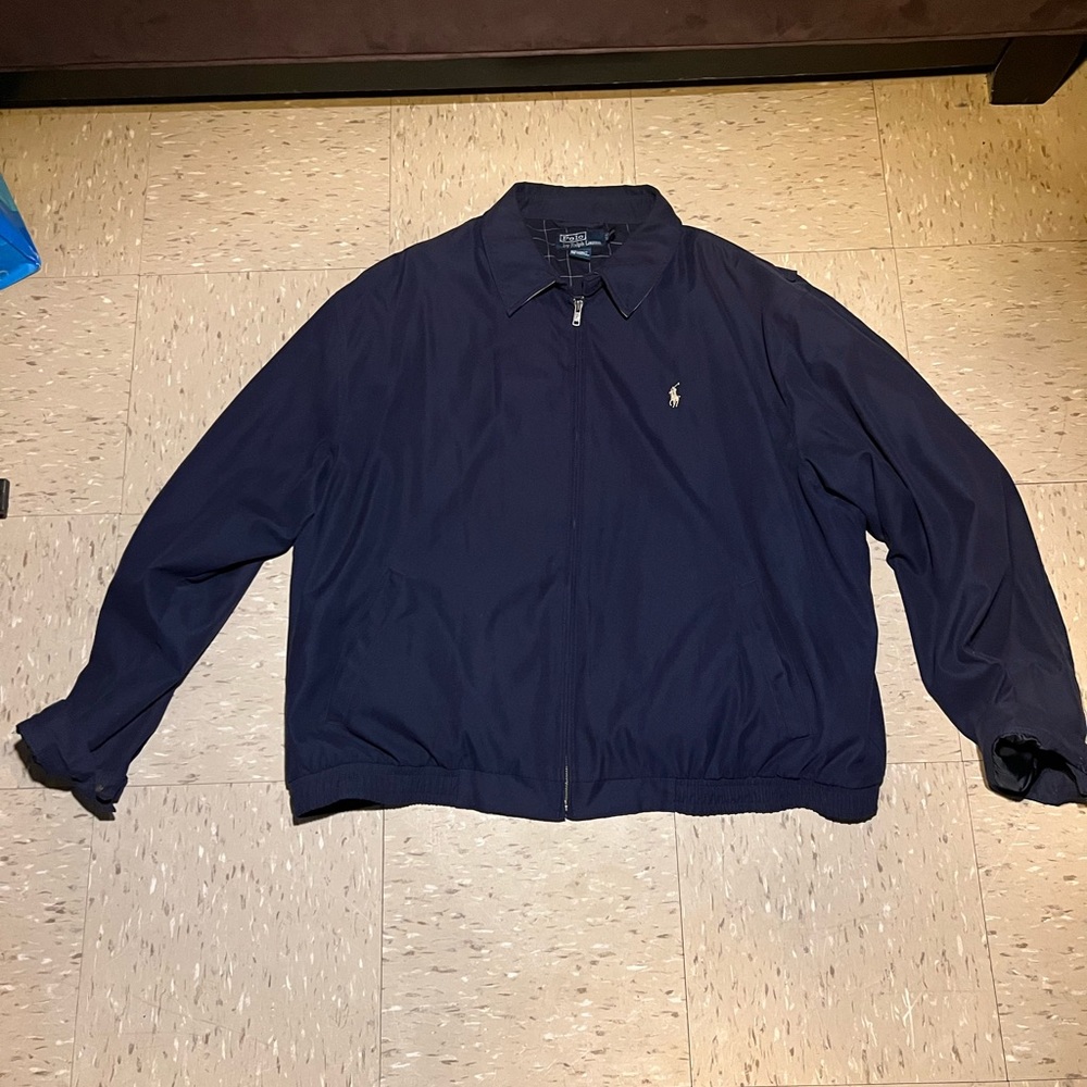 Polo suede dark blue jacket